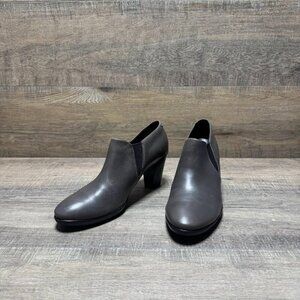 Ecco Danish Design Taupe Leather Ankle Bootie Women's Size EU 39